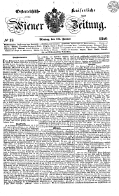 Wiener Zeitung 18460112 Seite: 1