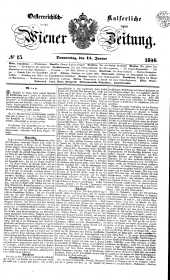 Wiener Zeitung 18460115 Seite: 1