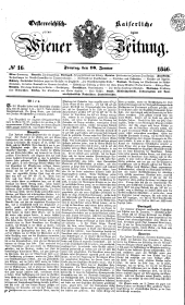 Wiener Zeitung 18460116 Seite: 1