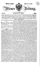 Wiener Zeitung 18460118 Seite: 1