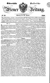 Wiener Zeitung 18460119 Seite: 1