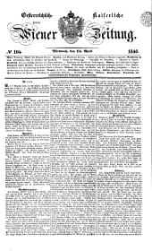 Wiener Zeitung 18460415 Seite: 1