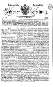 Wiener Zeitung 18460417 Seite: 1