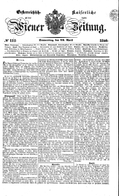 Wiener Zeitung 18460423 Seite: 1
