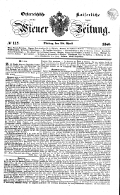 Wiener Zeitung 18460428 Seite: 1