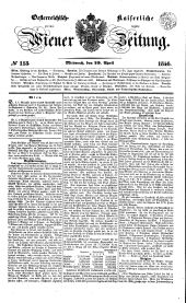 Wiener Zeitung 18460429 Seite: 1