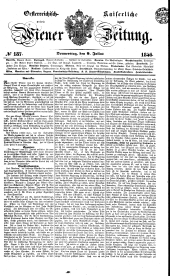 Wiener Zeitung 18460709 Seite: 1