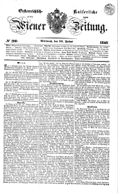 Wiener Zeitung 18460722 Seite: 1