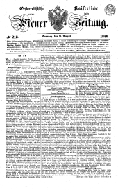 Wiener Zeitung 18460809 Seite: 1