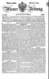 Wiener Zeitung 18460827 Seite: 1