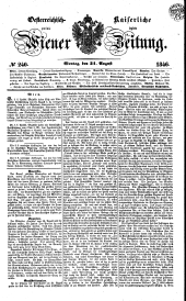 Wiener Zeitung 18460831 Seite: 1