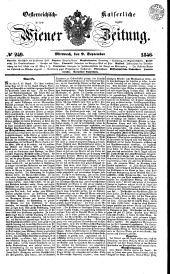 Wiener Zeitung 18460909 Seite: 1