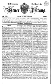 Wiener Zeitung 18460915 Seite: 1