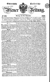 Wiener Zeitung 18460921 Seite: 1