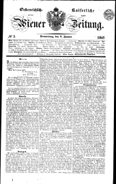 Wiener Zeitung 18470107 Seite: 1