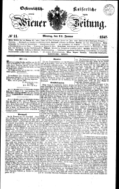 Wiener Zeitung 18470111 Seite: 1