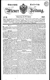 Wiener Zeitung 18470128 Seite: 1
