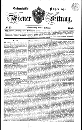 Wiener Zeitung 18470204 Seite: 1