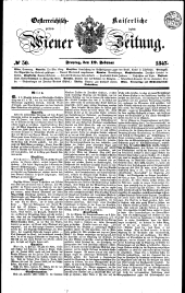 Wiener Zeitung 18470219 Seite: 1