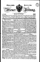 Wiener Zeitung 18470426 Seite: 1