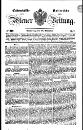 Wiener Zeitung 18471118 Seite: 1