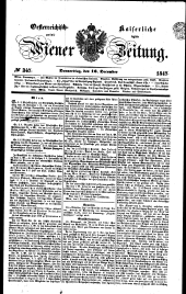 Wiener Zeitung 18471216 Seite: 1
