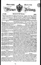 Wiener Zeitung 18471222 Seite: 1