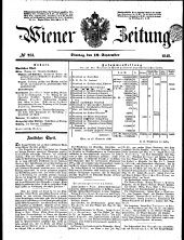 Wiener Zeitung 18480919 Seite: 1