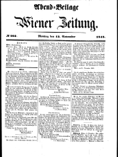 Wiener Zeitung 18481113 Seite: 1