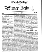 Wiener Zeitung 18490108 Seite: 1