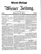 Wiener Zeitung 18490129 Seite: 1