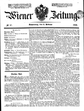 Wiener Zeitung 18490201 Seite: 1