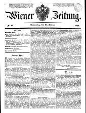 Wiener Zeitung 18490215 Seite: 1