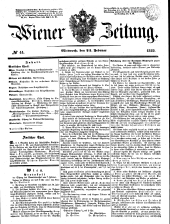 Wiener Zeitung 18490221 Seite: 1