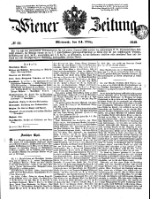 Wiener Zeitung 18490314 Seite: 1