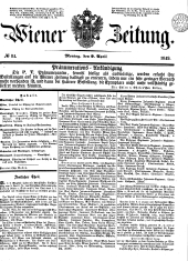 Wiener Zeitung 18490409 Seite: 1