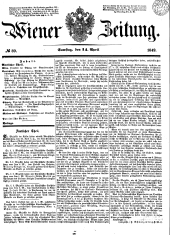 Wiener Zeitung 18490414 Seite: 1