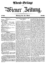 Wiener Zeitung 18490416 Seite: 1