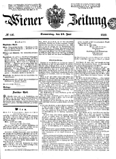 Wiener Zeitung 18490621 Seite: 1