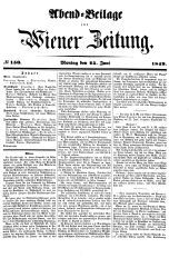 Wiener Zeitung 18490625 Seite: 1