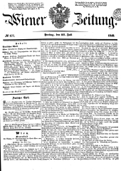 Wiener Zeitung 18490727 Seite: 1