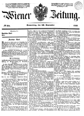 Wiener Zeitung 18490920 Seite: 1