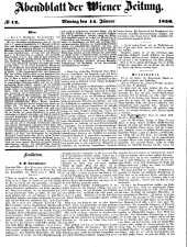 Wiener Zeitung 18500114 Seite: 1