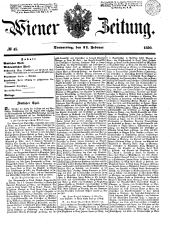 Wiener Zeitung 18500221 Seite: 1