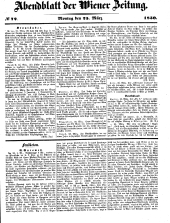 Wiener Zeitung 18500325 Seite: 1