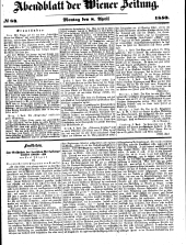 Wiener Zeitung 18500408 Seite: 1