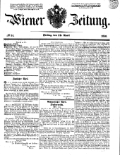 Wiener Zeitung 18500419 Seite: 1