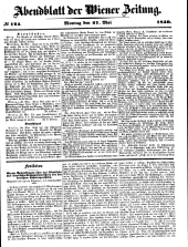 Wiener Zeitung 18500527 Seite: 1