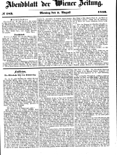 Wiener Zeitung 18500805 Seite: 1