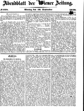 Wiener Zeitung 18500916 Seite: 1